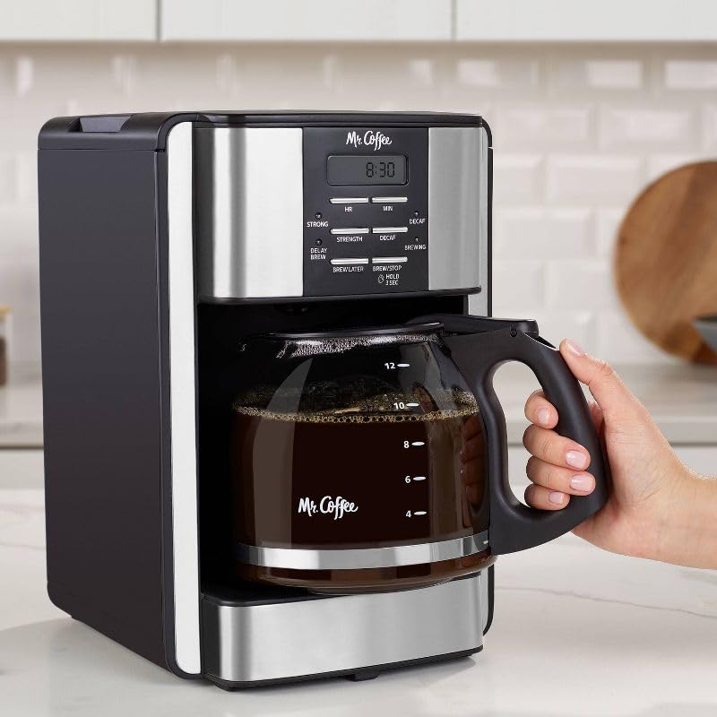 12-Cup Programmable Coffee Maker Black/Stainless Steel I703954