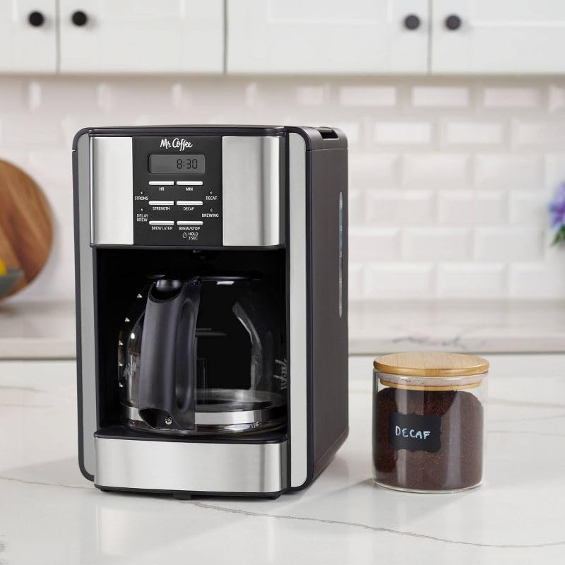 12-Cup Programmable Coffee Maker Black/Stainless Steel I703954