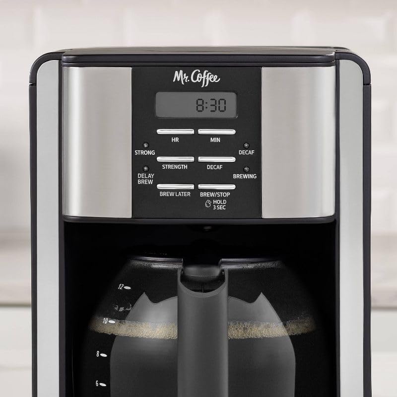 12-Cup Programmable Coffee Maker Black/Stainless Steel I703954