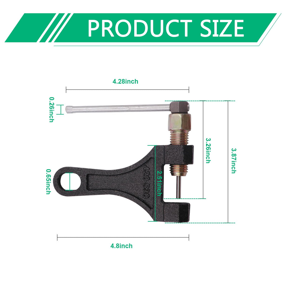 Motorcycle Chain Breaker Tool for 420-530 Roller Chains C456