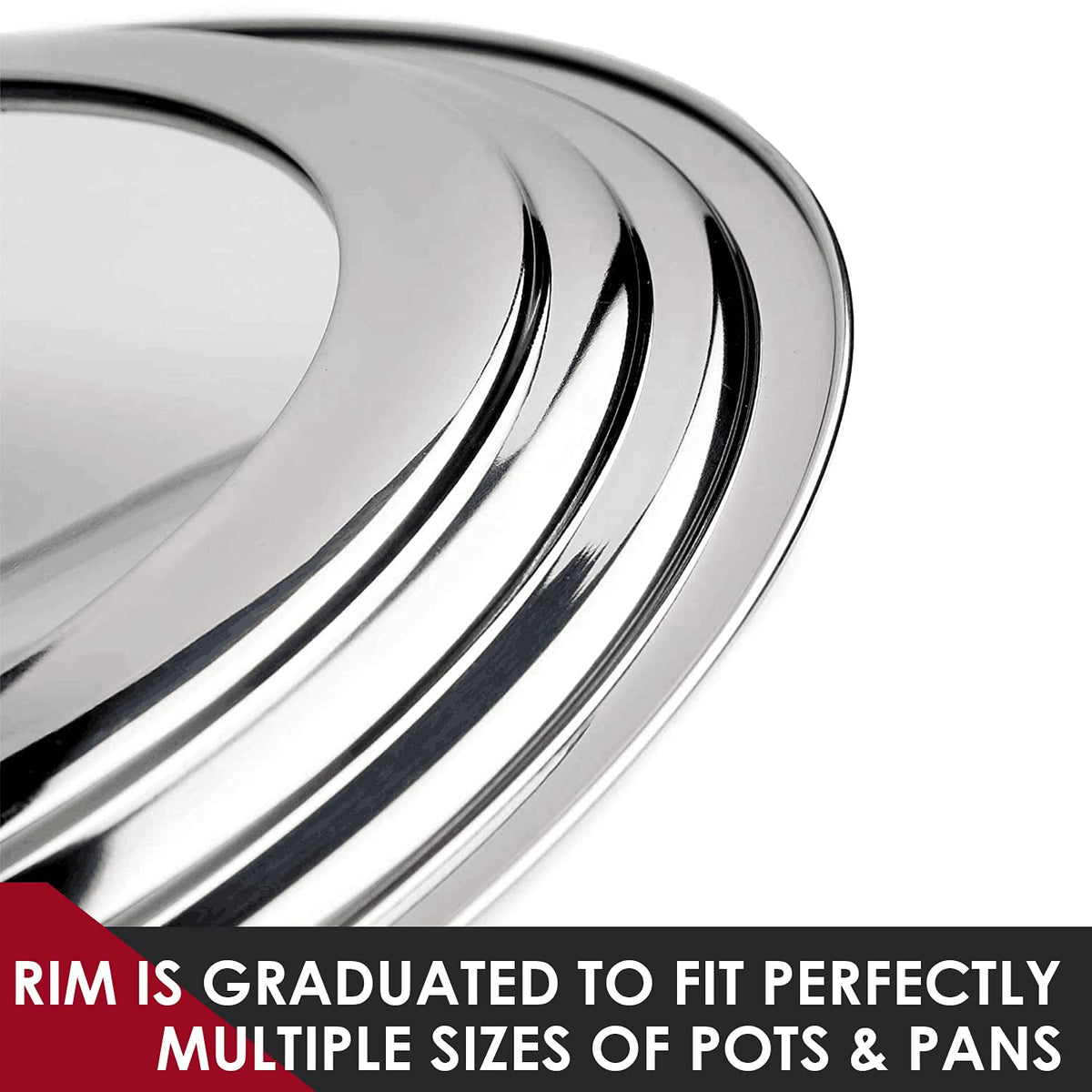 Stainless Steel Universal Lid for Pots, Pans and Skillets E18489
