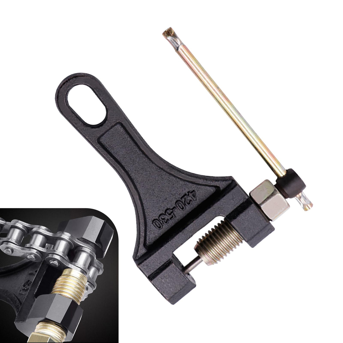 Motorcycle Chain Breaker Tool for 420-530 Roller Chains C456