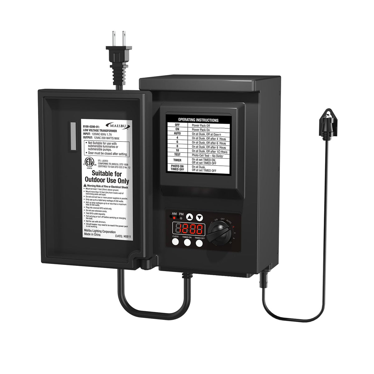 200W Low Voltage Landscape Lighting Transformer C505331