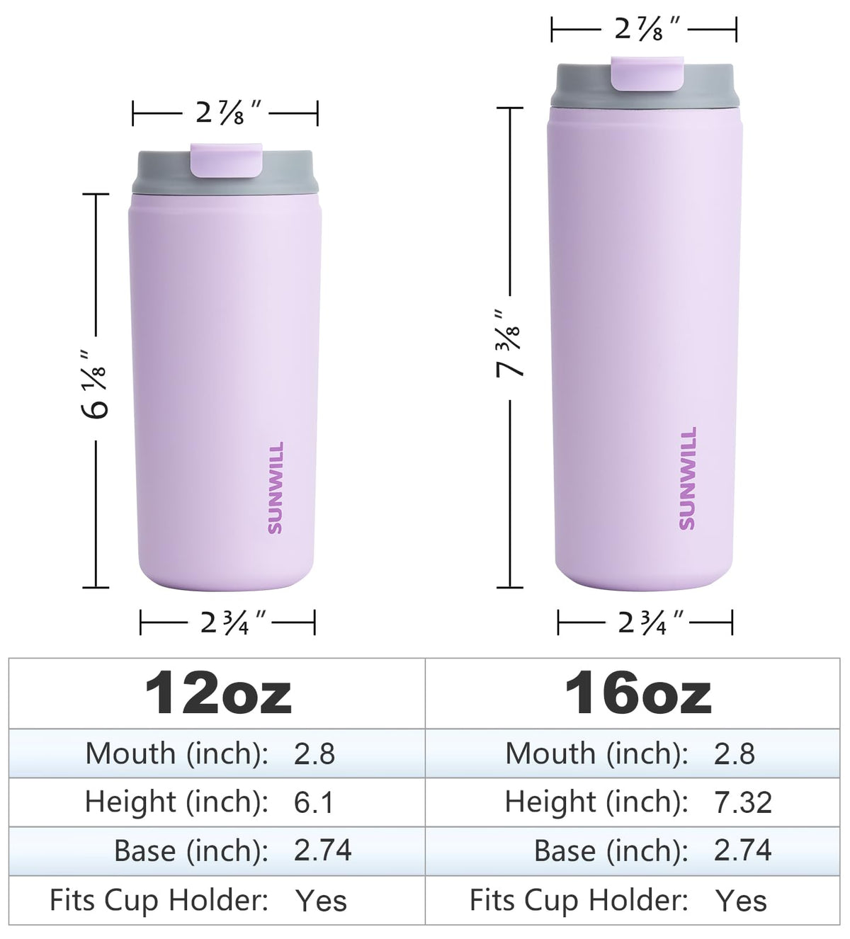 16 oz Leak Proof Stainless Steel Insulated Travel Coffee Mug K270032