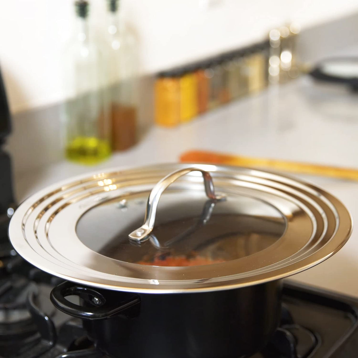 Stainless Steel Universal Lid for Pots, Pans and Skillets E18489