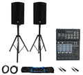 15" Powered PA Speaker Pair with 8 Mixer O792959