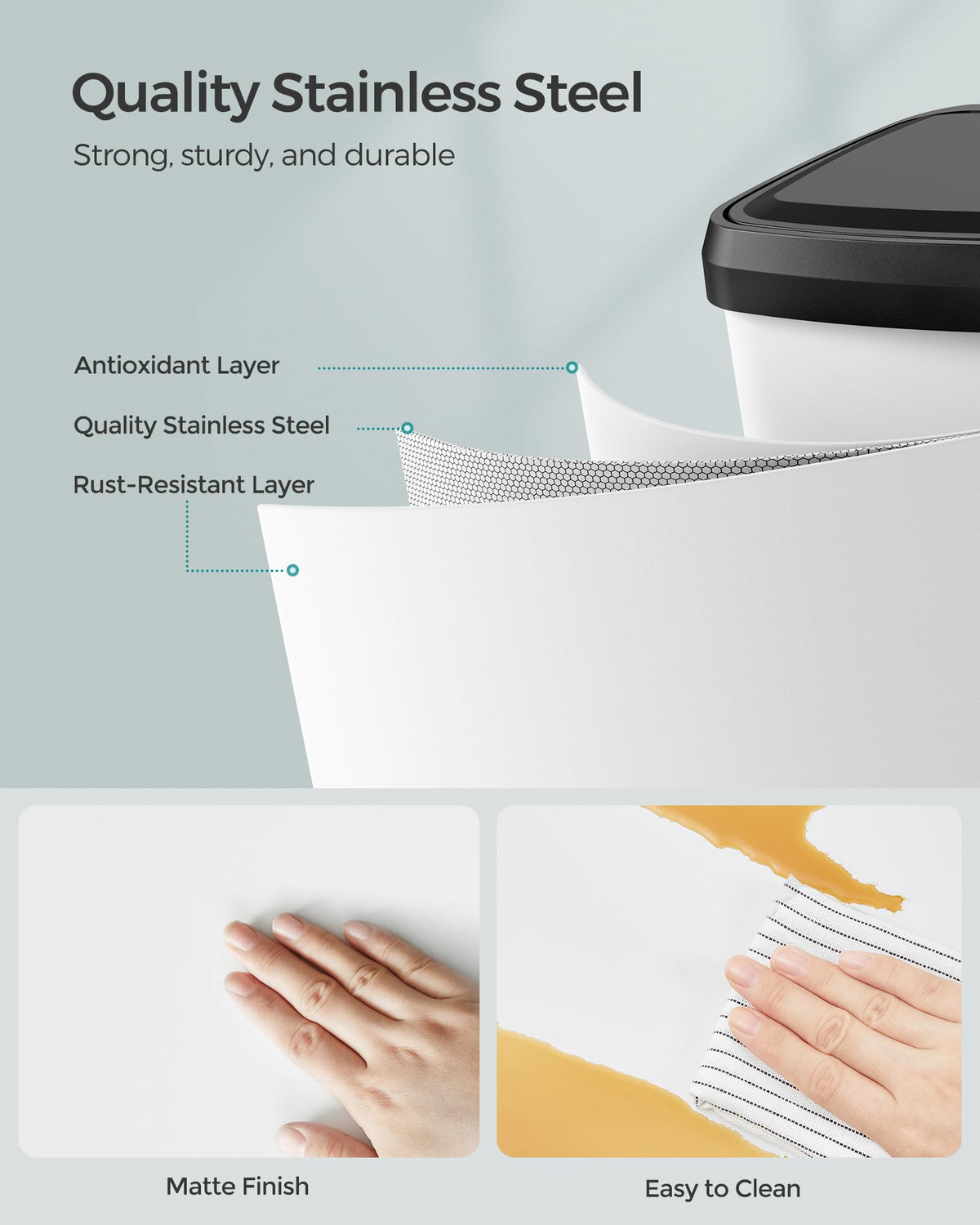 13 Gallon Stainless Steel Kitchen Trash Can N6736