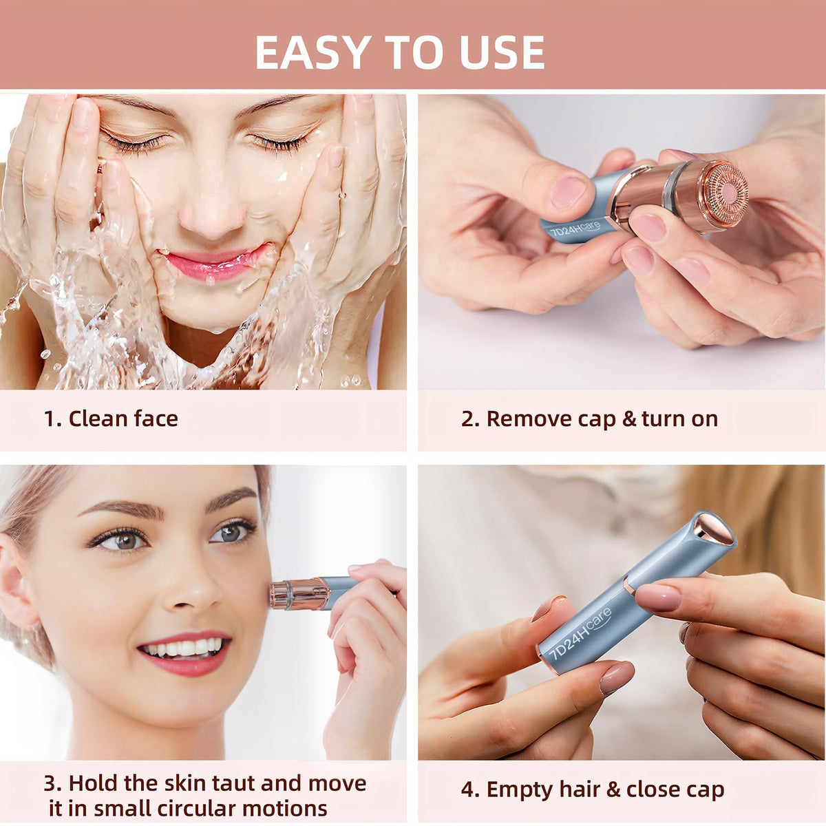 2-Pack Electric Rechargeable Facial Hair Remover A4140