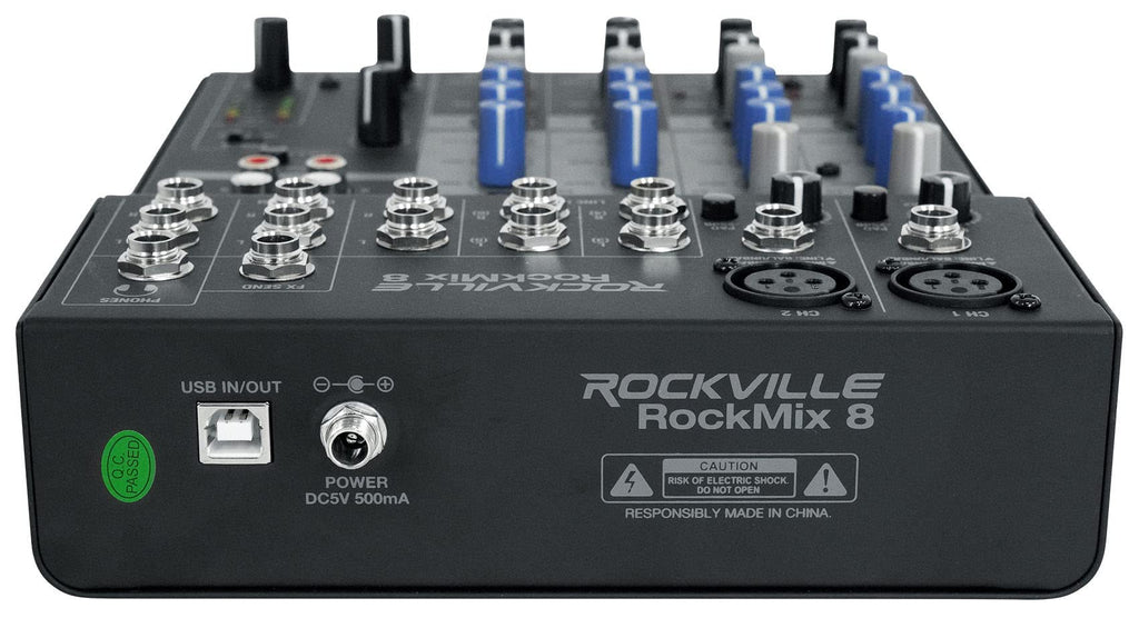 15" Powered PA Speaker Pair with 8 Mixer O792959
