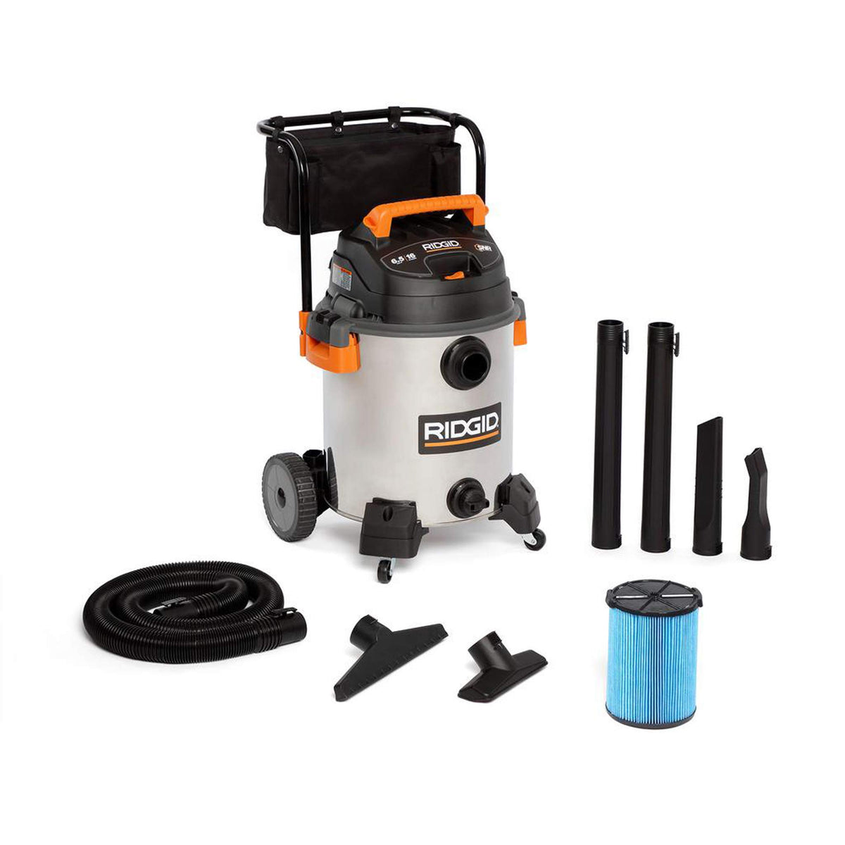 16 Gallon 6.5 Peak HP Stainless Steel Wet Dry Shop Vacuum G205