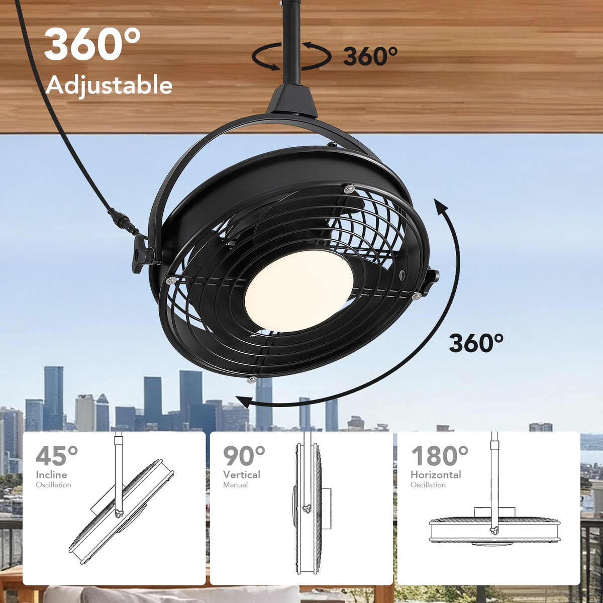20" Outdoor Ceiling Fan with Lights Z7269