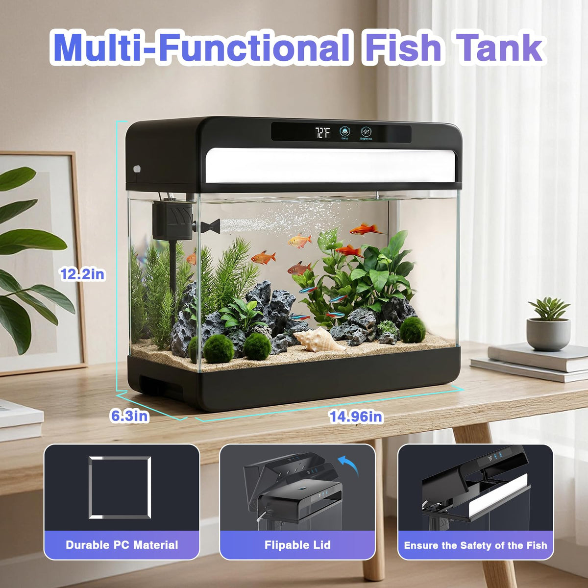 3 Gallon Black Aquarium Starter Kit C58510