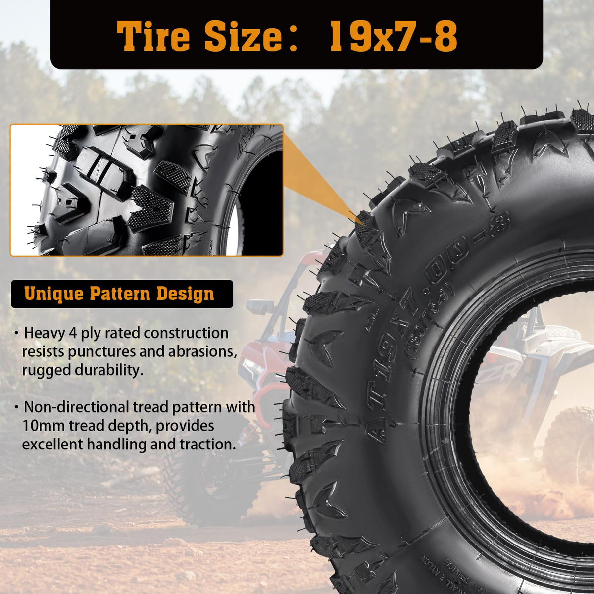 19x7-8 All-Terrain ATV UTV Tires 2 PCS C9328