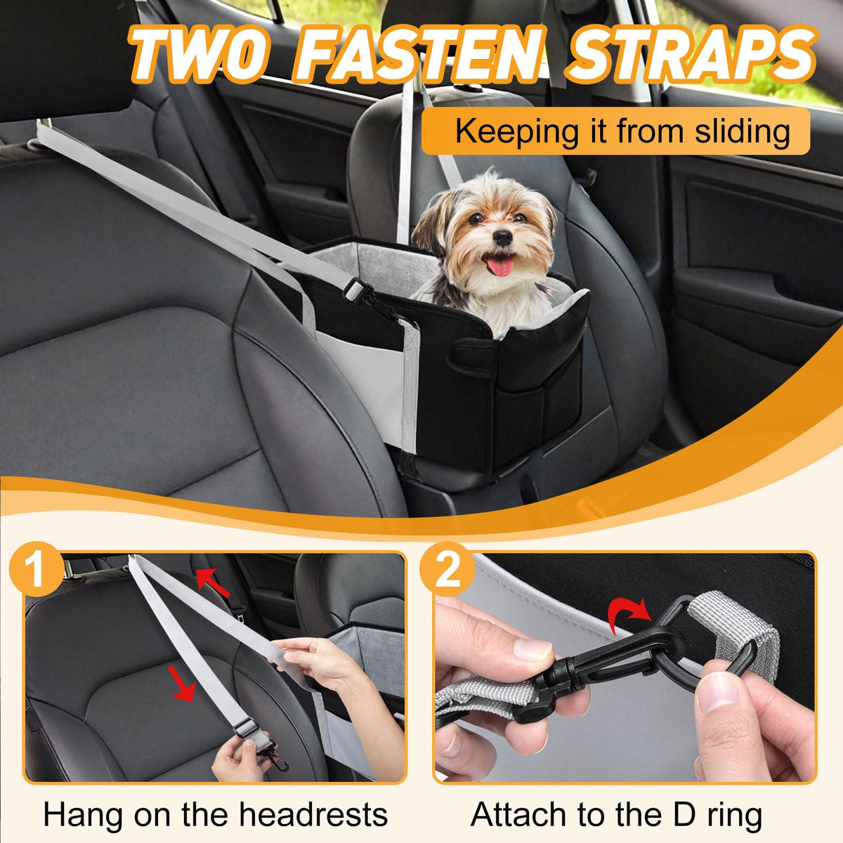 Portable Dog Car Seat for Small Dogs, Black V954