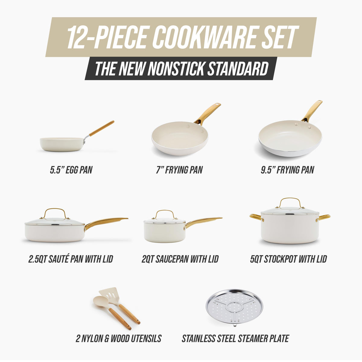 12 Piece Nonstick Ceramic Cookware Set H682300