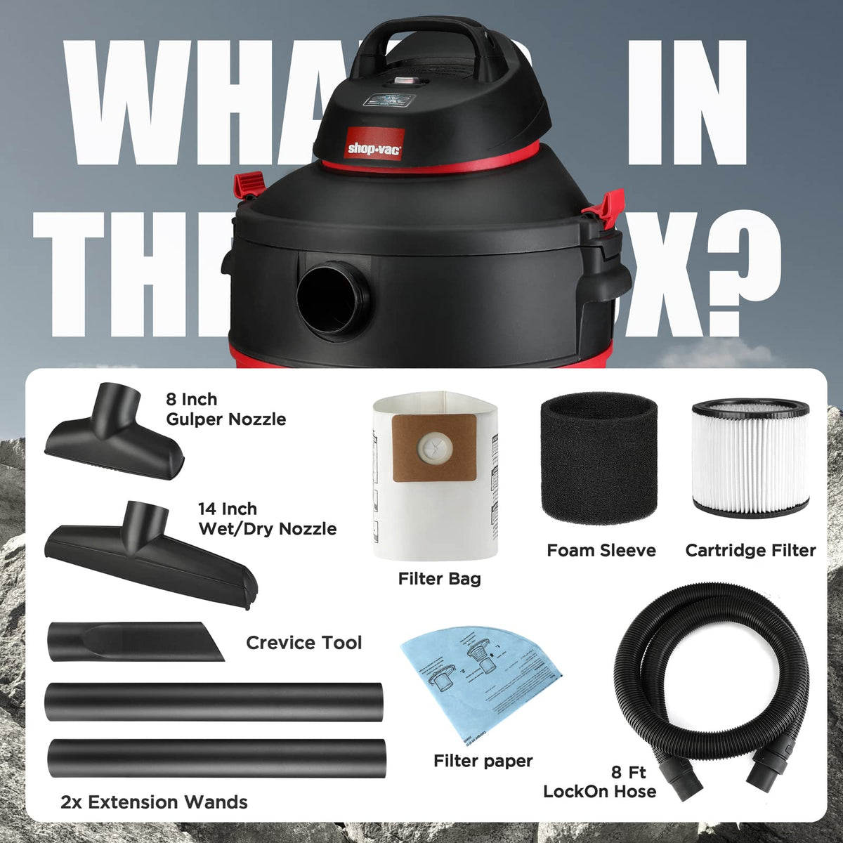 16 Gallon 6.5 Peak HP Wet/Dry Vacuum A5586