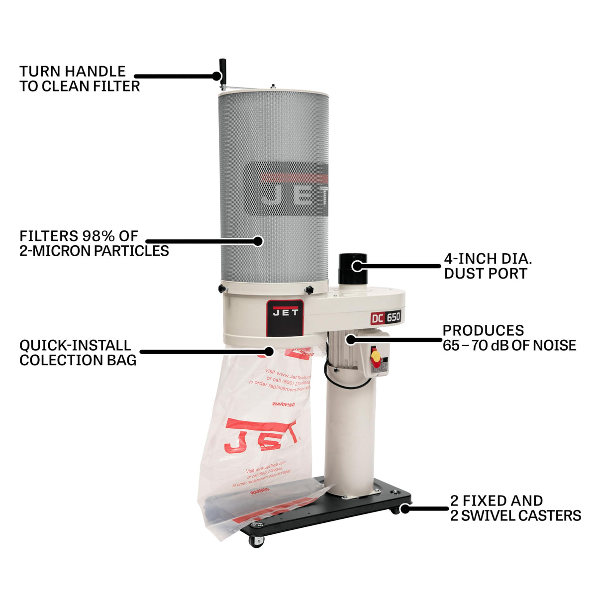 1 HP 2-Micron Canister Filter Dust Collector B974137