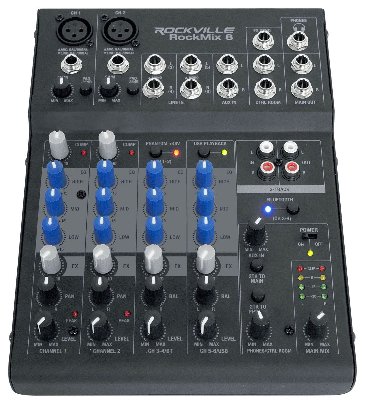 15" Powered PA Speaker Pair with 8 Mixer O792959