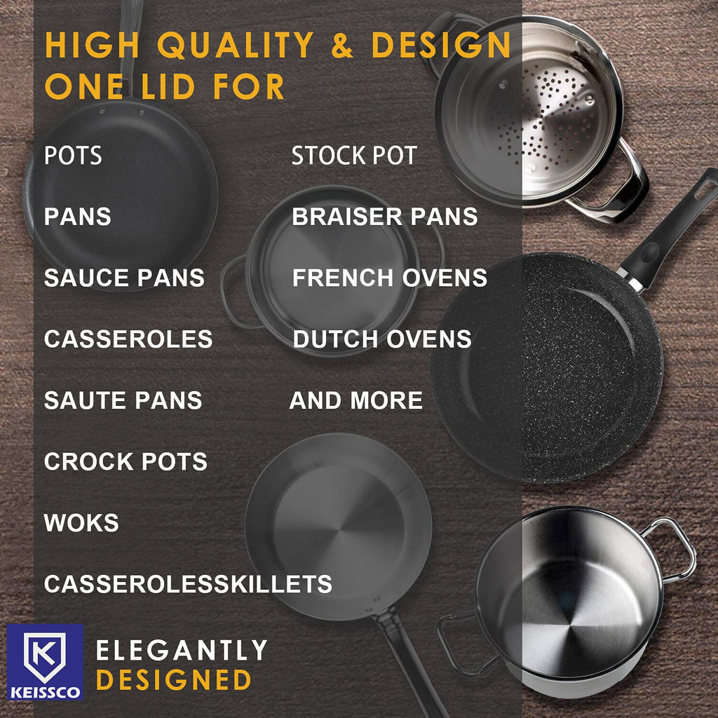 Stainless Steel Universal Lid for Pots, Pans and Skillets E18489