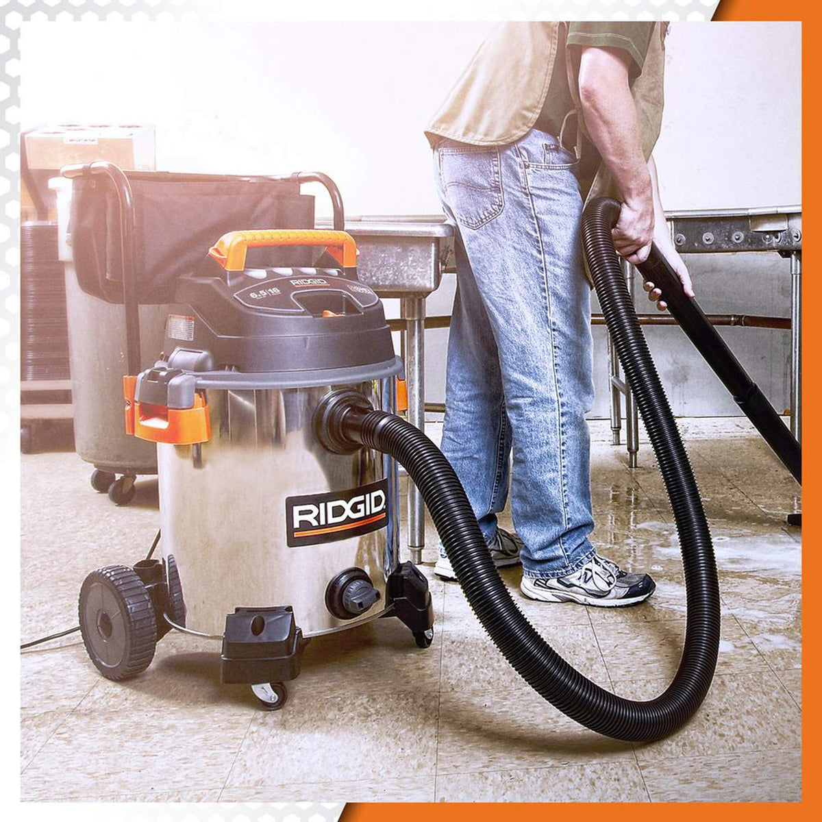 16 Gallon 6.5 Peak HP Stainless Steel Wet Dry Shop Vacuum G205