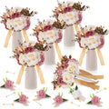 12 Pcs Artificial Bouquets and Boutonniere Set Rose White B70772