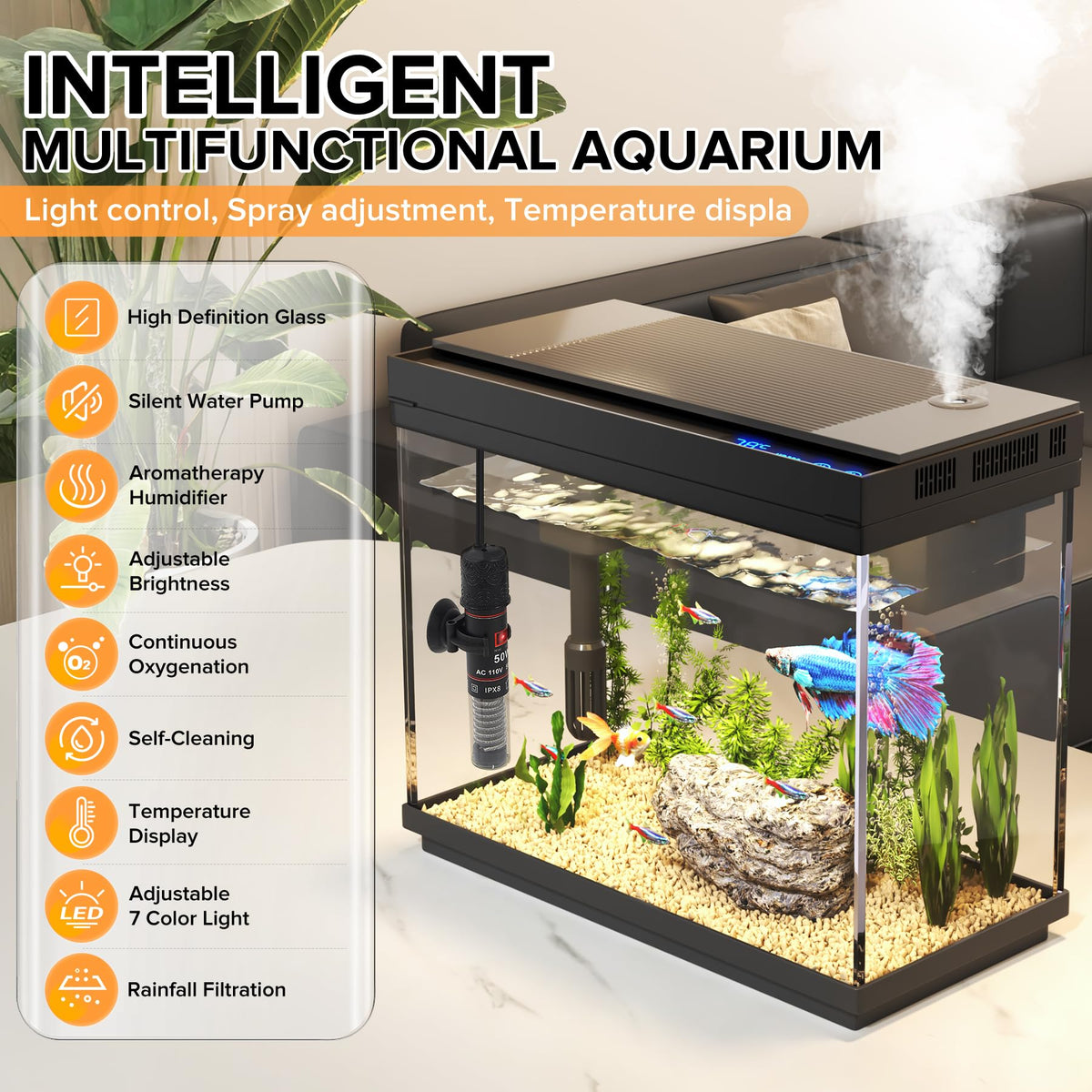 2.4-Gallon Aquarium Starter Kit with Quiet Pump U761