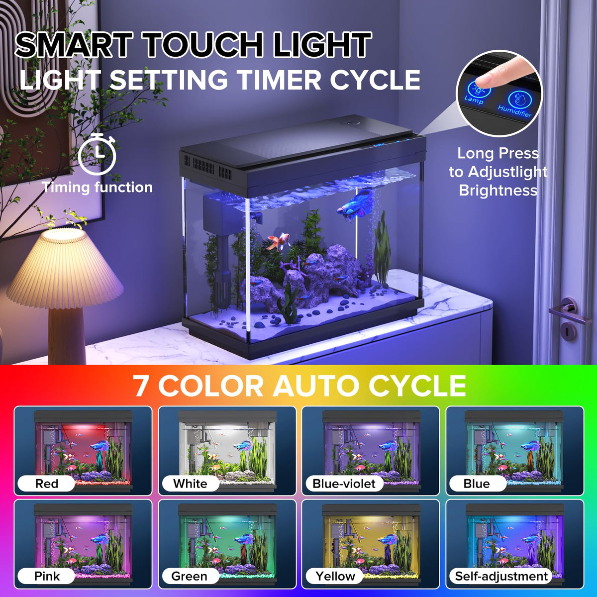 2.4-Gallon Aquarium Starter Kit with Quiet Pump U761